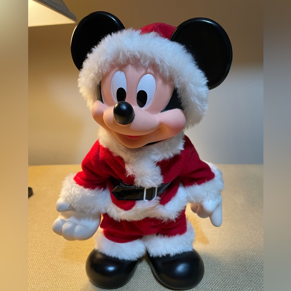 Vintage Arco 10” Posable Santa Mickey Mouse Doll Figure - No Bell or Card